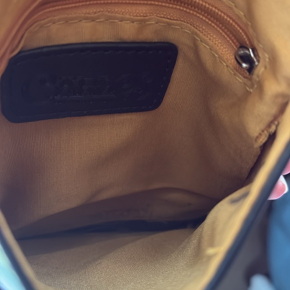 Carlos Santana Floral Crossbody, Black with pink/white, 7x6, sliver loop handle - Picture 6 of 10